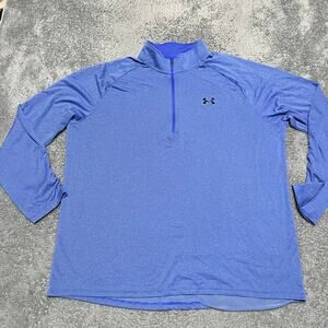 Under Armour UA Shirt Mens XXL Tech Quarter Zip Pullover Loose Golf Heatgear